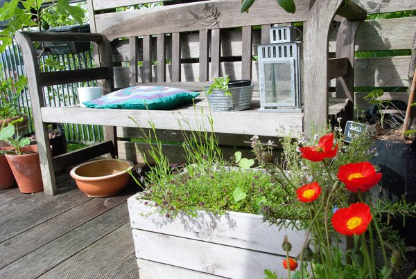 Terrasse med planter. Foto Maria Ehlert, Byhaver.dk